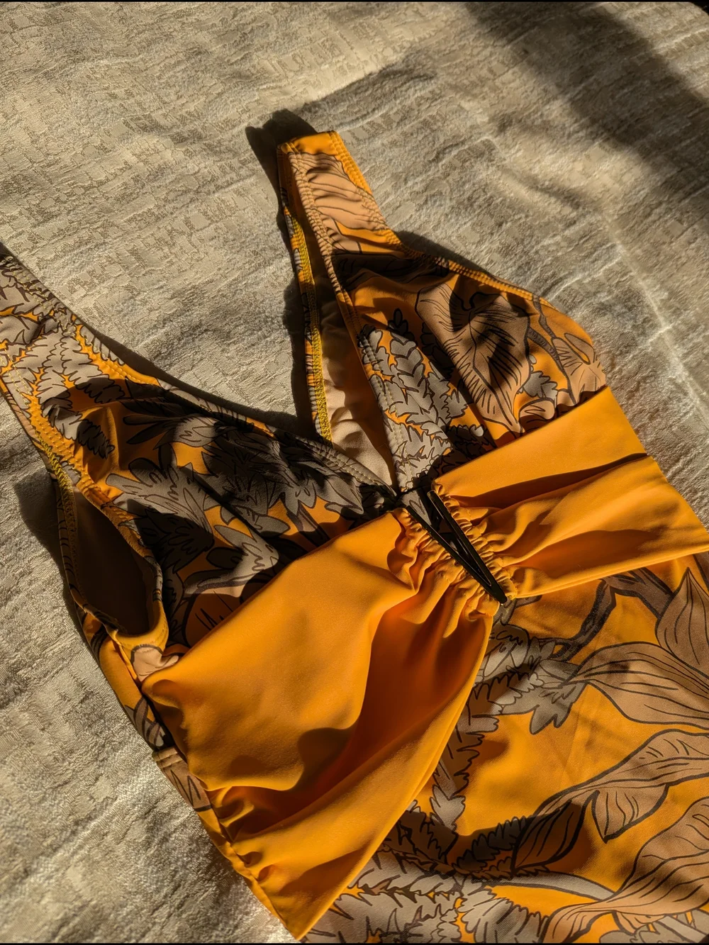New - Yellow Floral One-piece Swimsuit